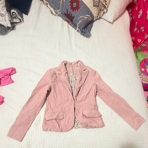 Women's Light Pink Tailored Cotton Blazer